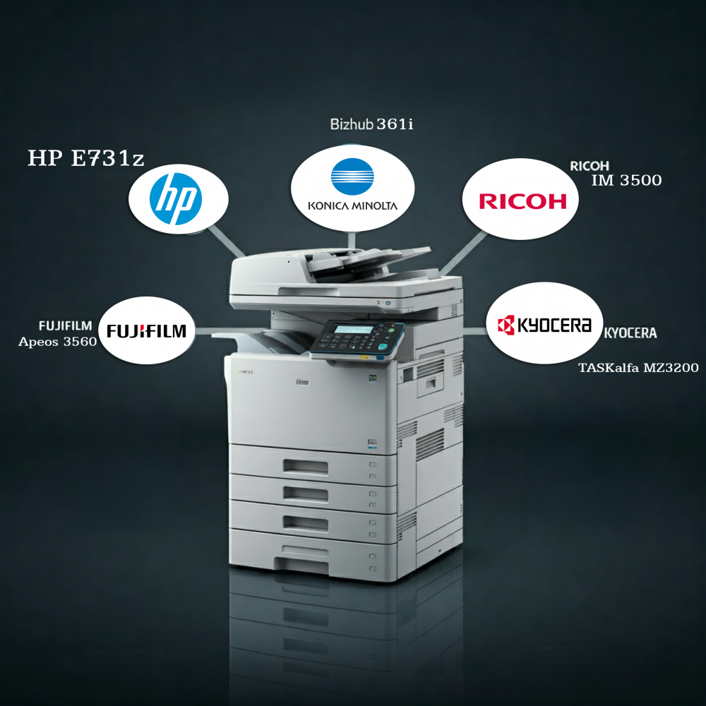 Người Chiến Thắng So Sánh 5 Máy Photocopy Tốt Nhất 2024 HP, Bizhub, Ricoh, Fujifilm, Kyocera