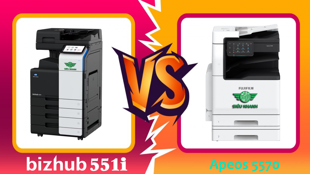 Đọ sức Song long máy photocopy Apeos 5570 vs Bizhub 551i - Lựa chọn nào cho văn phòng bạn?