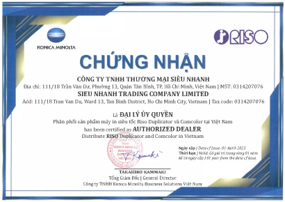 Công ty Siêu Nhanh - Đại Lý Ủy Quyền Riso Chính Hãng 2025