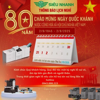 THÔNG BÁO LỊCH NGHỈ LỄ QUỐC KHÁNH 29 – KỶ NIỆM 80 NĂM (0291945 – 0292025)