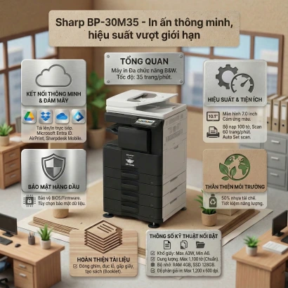 Sharp BP-30M35 Máy Photocopy Đa Năng A3 Best Seller 2025