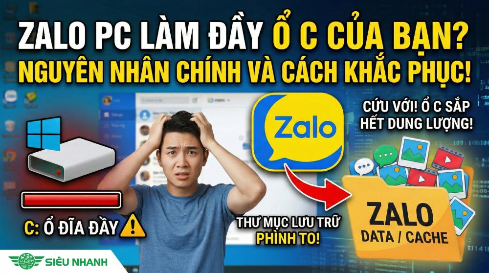 Hướng Dẫn Xoá File Zalo PC Khi Ổ C Bị Đầy Phiên bản Zalo PC mới (2026)