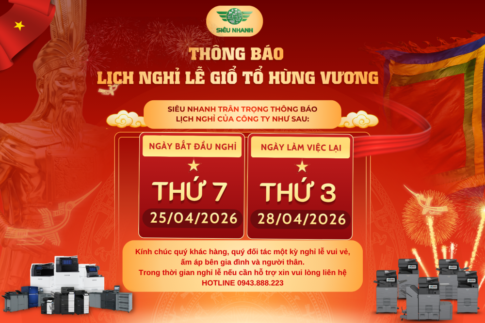 Thông báo Lịch nghỉ lễ Giỗ Tổ Hùng Vương 2026 - Công ty Siêu Nhanh