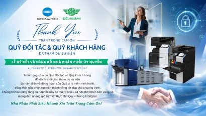 THƯ CẢM ƠN SỰ KIỆN RA MẮT NHÀ PHÂN PHỐI KONICA MINOLTA MIỀN NAM THÀNH CÔNG TỐT ĐẸP