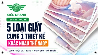 So sánh C200, bột đá, F230, Ivory 300 và giấy mỹ thuật