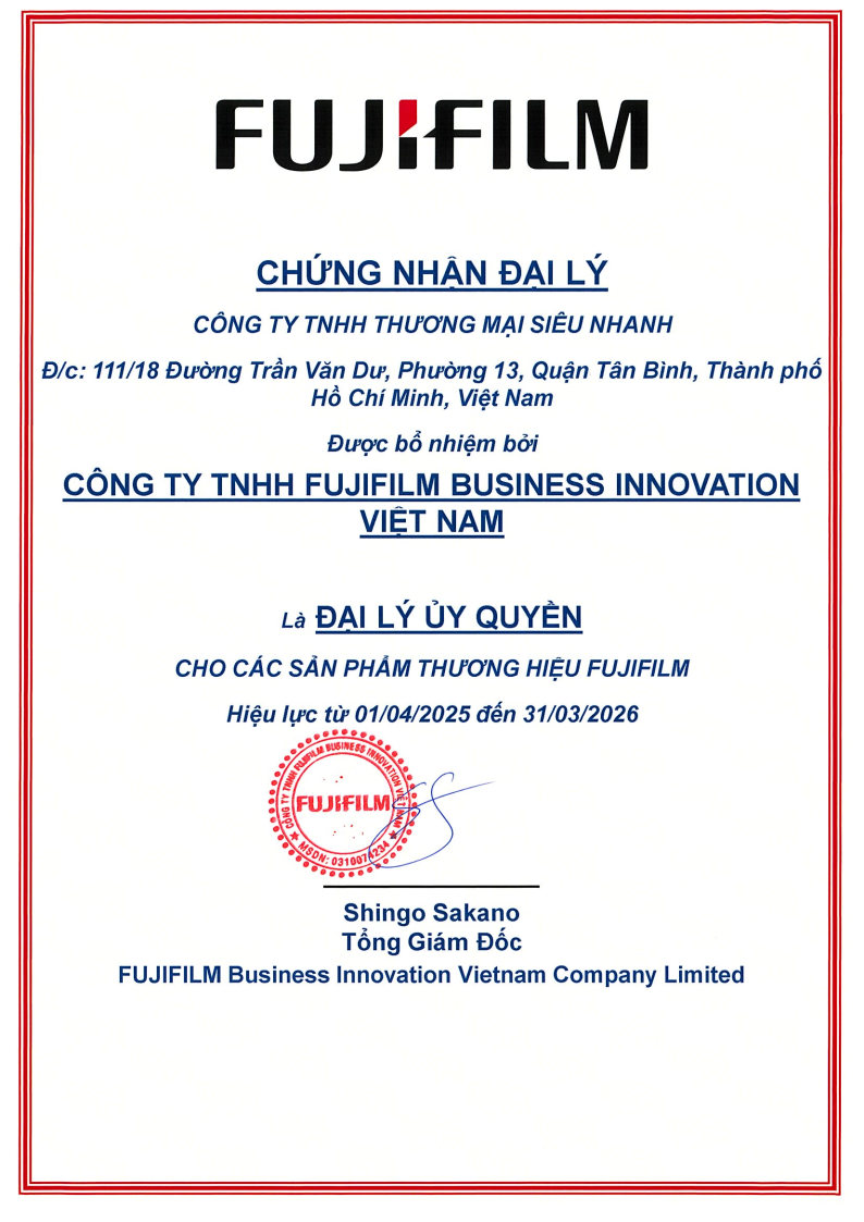 Công Ty Siêu Nhanh – Đại lý ủy quyền chính thức của Fujifilm Việt Nam kỷ niệm 3 năm (2023–2026)