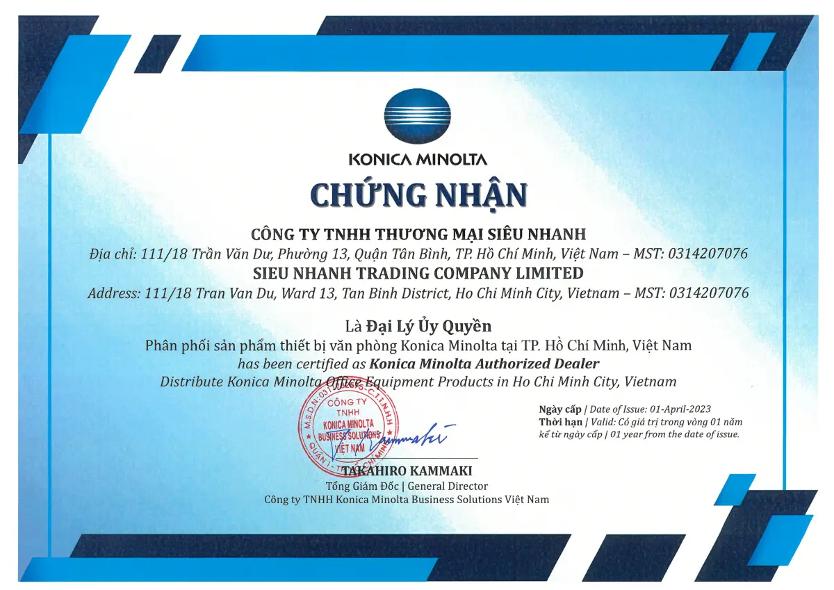 Siêu Nhanh – đại lý uỷ quyền Konica Minolta tại Việt Nam