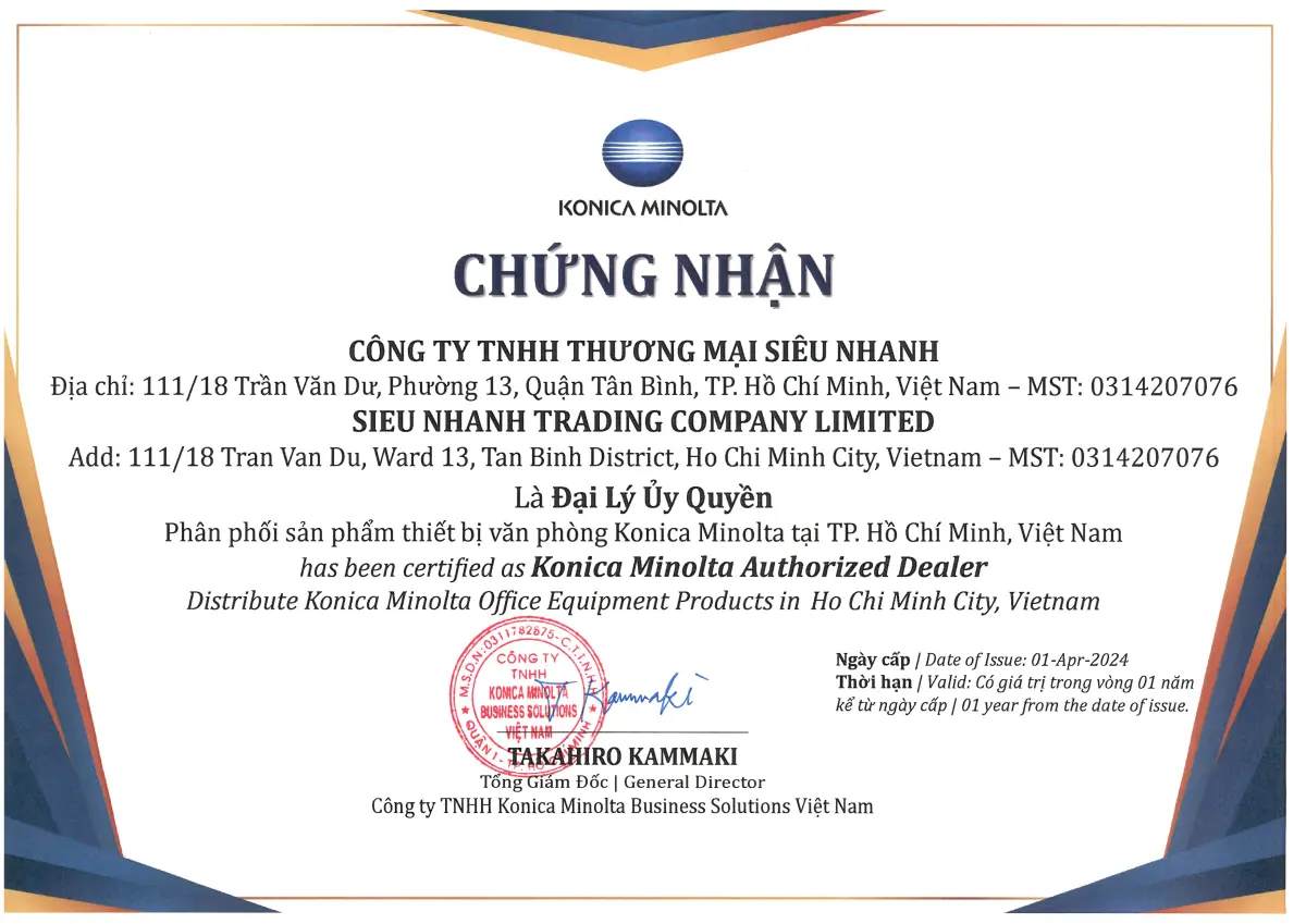 Siêu Nhanh – đại lý uỷ quyền Konica Minolta tại Việt Nam