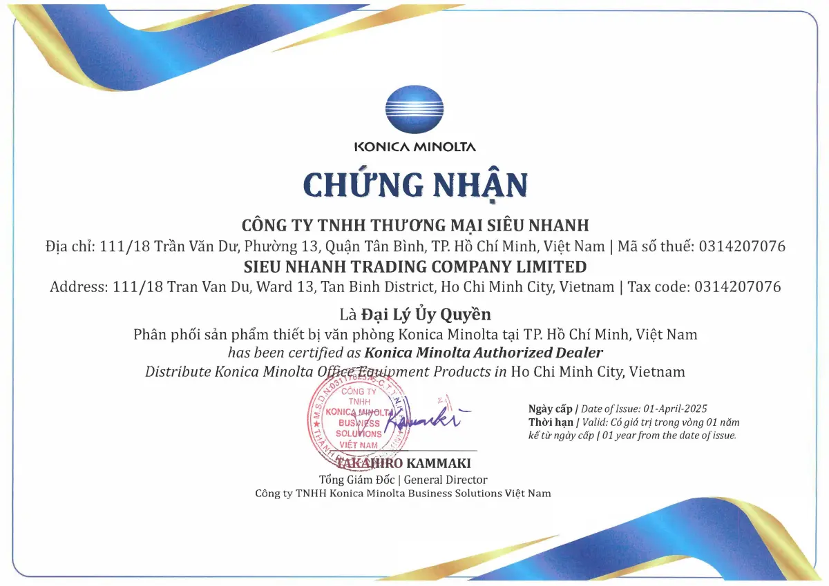 Siêu Nhanh – đại lý uỷ quyền Konica Minolta tại Việt Nam