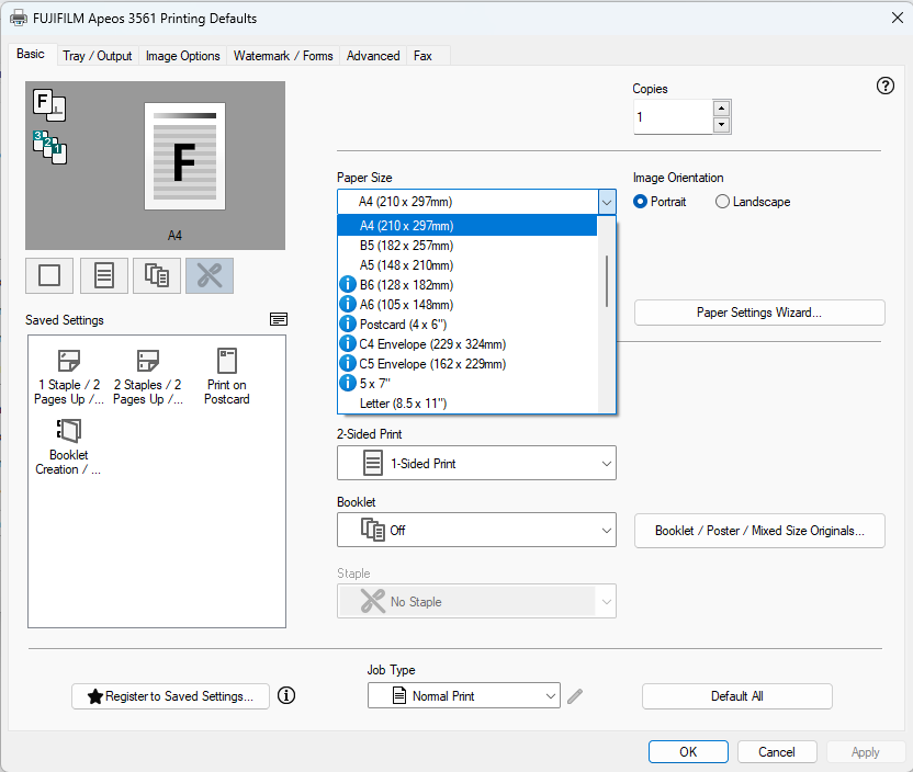 Hướng dẫn Sửa lỗi báo khổ giấy Letter & Lỗi Font chữ Ư Ơ bị mất trên máy Fujifilm Apeos 3561  3061  2561