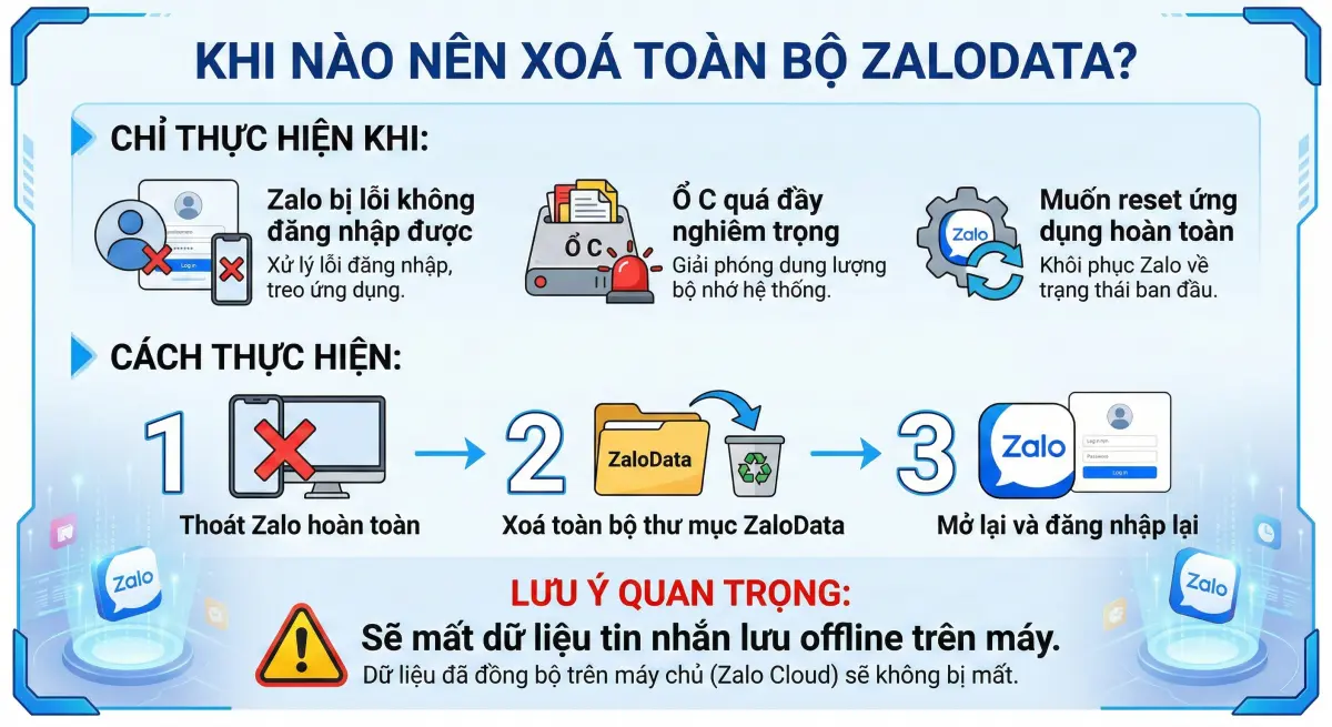 Hướng Dẫn Xoá File Zalo PC Khi Ổ C Bị Đầy Phiên bản Zalo PC mới (2026)