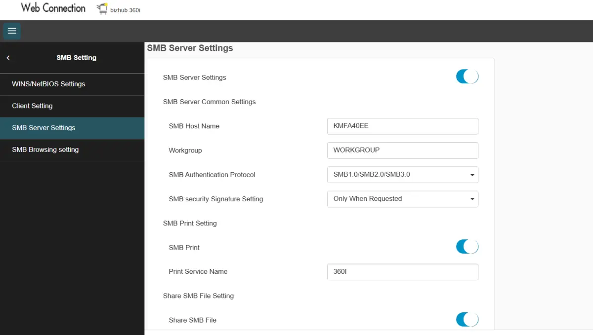 Cách cài đặt Scan SMB (Scan to Folder) máy Konica Bizhub i-Series trên Windows 10, 11 chi tiết nhất