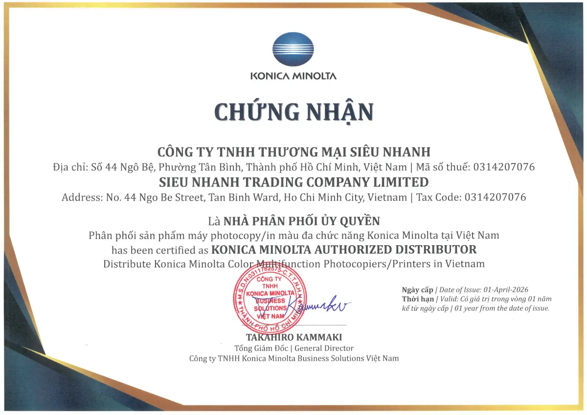 Siêu Nhanh chính thức trở thành Nhà phân phối Ủy quyền Konica Minolta tại Việt Nam