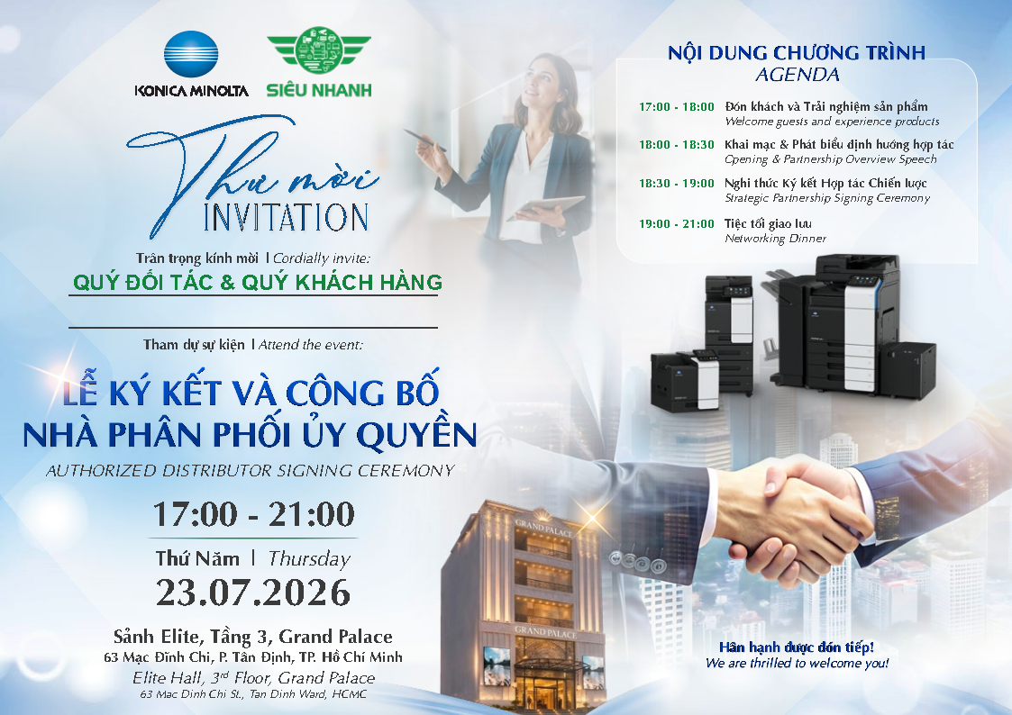 Lễ ký kết và công bố nhà phân phối ủy quyền Konica Minolta – Siêu Nhanh