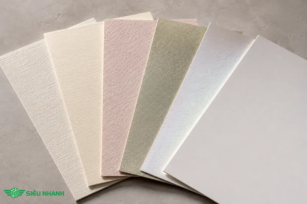 So sánh C200, bột đá, F230, Ivory 300 và giấy mỹ thuật