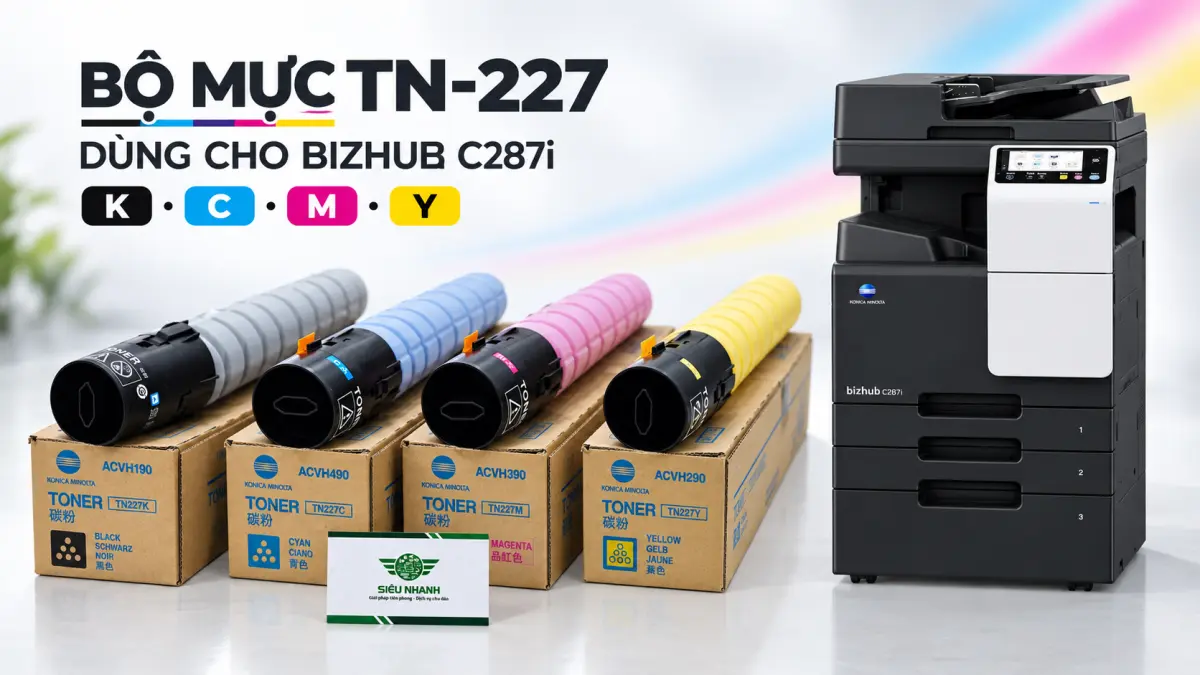 Mực hồng TN-227M máy photocopy màu Konica Minolta Bizhub C287i