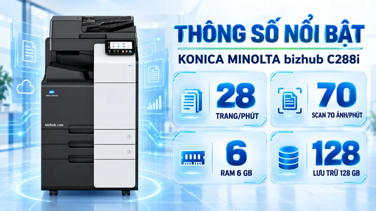 Máy Photocopy màu Konica Minolta Bizhub C288i mới 100%