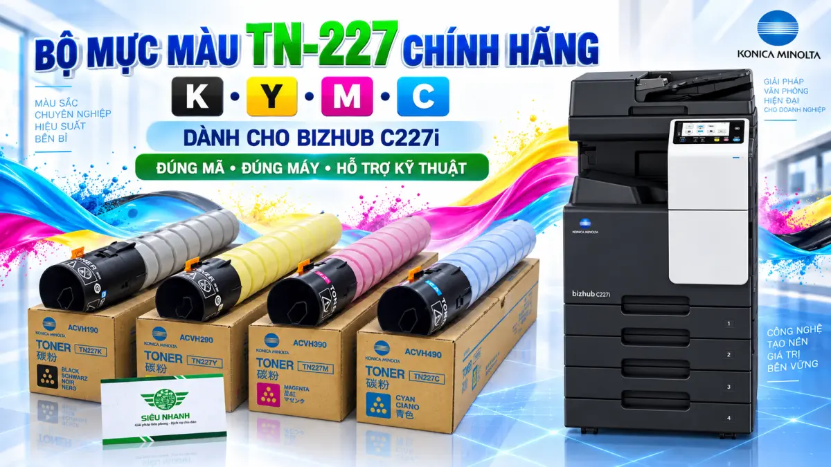 Mực đen TN-227K máy photocopy màu Konica Minolta Bizhub C227i