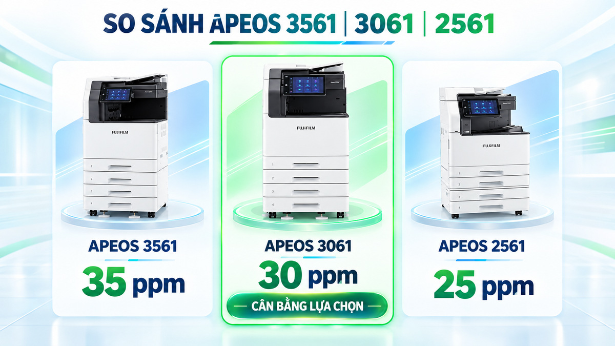 Máy Photocopy Trắng Đen FUJIFILM Apeos 3061 mới 100%